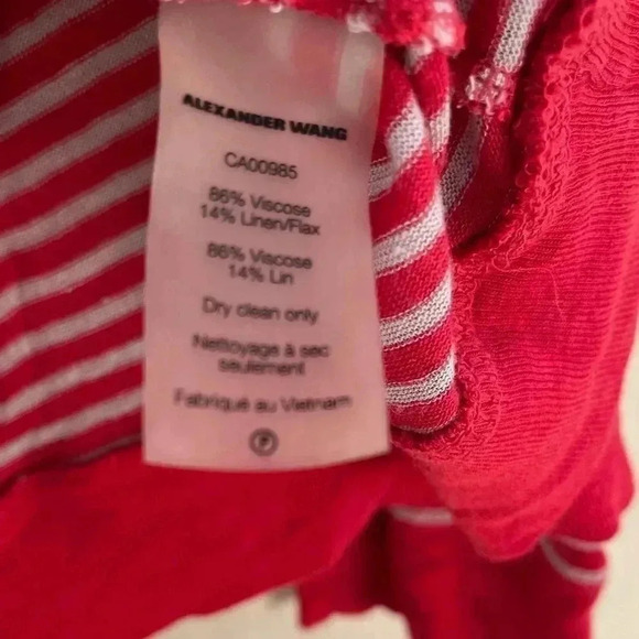 ❤️2/$50❤️[S]T BY ALEXANDER WANG CHERRY AND GREY STRIPE LINEN BLEND SWEATER - Picture 5 of 6